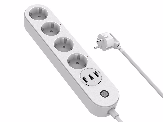 Умный сетевой фильтр HIPER IoT PS43/Wi-Fi 2,4 ГГц/4 розетки и 3 USB порта/2500Вт/10А IoT PS43 Умный сетевой фильтр HIPER IoT PS43/Wi-Fi 2,4 ГГц/4 розетки и 3 USB порта/2500Вт/10А IoT PS43
