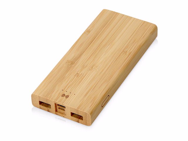 Внешний беспроводной аккумулятор из бамбука Bamboo Air, 10000 mAh Внешний беспроводной аккумулятор из бамбука Bamboo Air, 10000 mAh