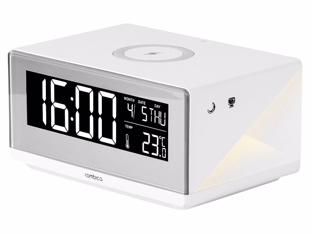 Часы с беспроводным зарядным устройством Rombica Timebox 2, белый (Р)