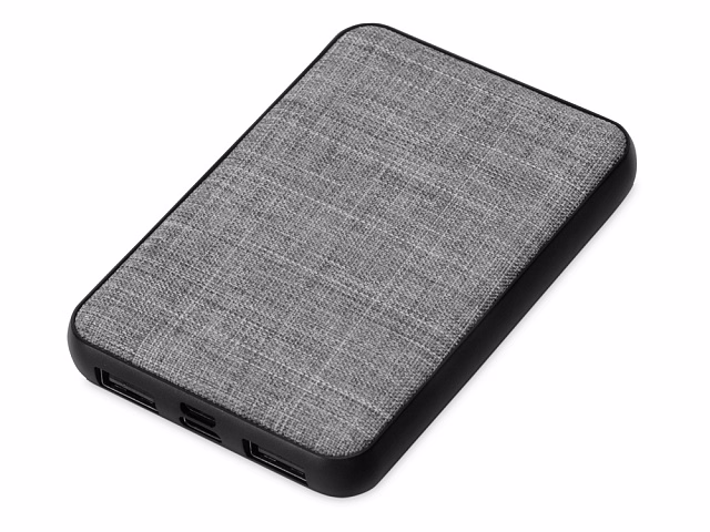 Портативное зарядное устройство из rPET Reborn, 5000 mAh, серый Портативное зарядное устройство из rPET Reborn, 5000 mAh, серый
