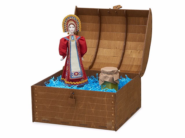 Подарочный набор: кукла фарфоровая, крем-мед, красный Подарочный набор: кукла фарфоровая, крем-мед, красный