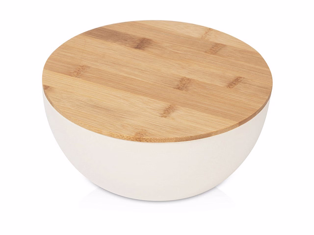Салатник Bowl с бамбуковой крышкой, бежевый Салатник Bowl с бамбуковой крышкой, бежевый