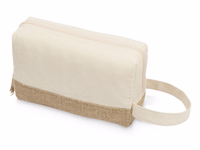 Косметичка Jute с ручкой из хлопка и джута, натуральный Косметичка Jute с ручкой из хлопка и джута, натуральный