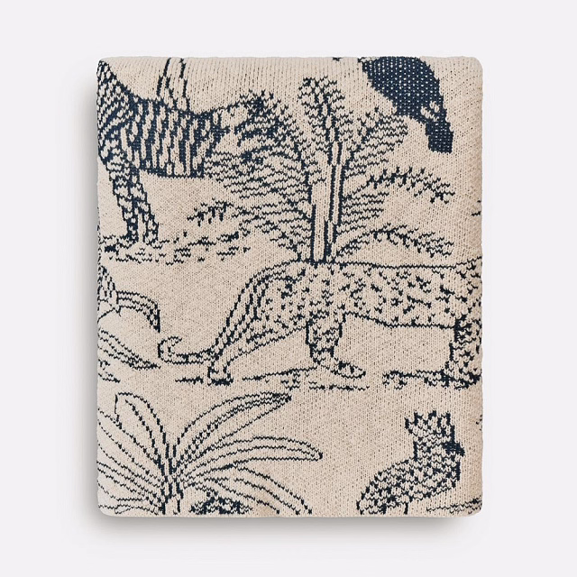 Плед Savanna, белый с синим Плед Savanna, белый с синим