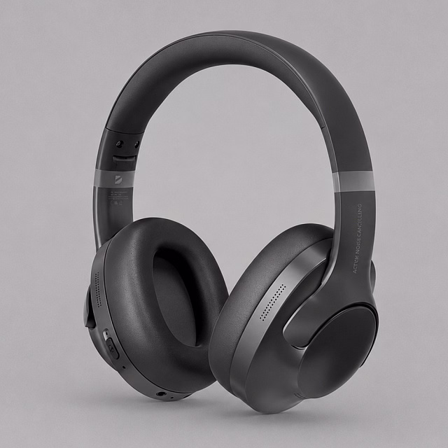 Беспроводные накладные наушники Stereo Ultra ANC, BT 5.4, ANC/ENC, 500мАч, черный, Deppa Беспроводные накладные наушники Stereo Ultra ANC, BT 5.4, ANC/ENC, 500мАч, черный, Deppa