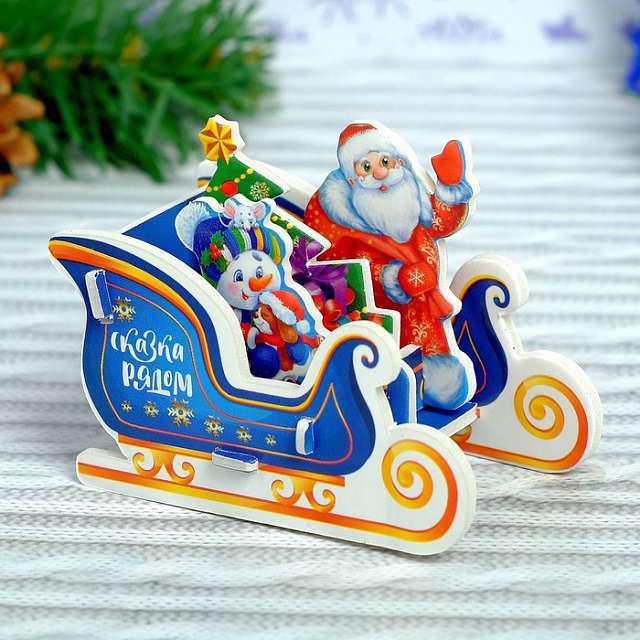 Конструктор фигурки quot;Сани Деда мороза quot; 3Д   3564572