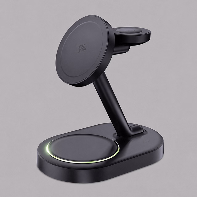 Беспроводная зарядная станция 3 в 1 MagSafe QI2 NEO Galaxy, черная, Deppa