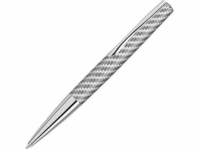 Ручка шариковая металлическая Elegance из карбонового волокна, серебристый Ручка шариковая металлическая Elegance из карбонового волокна, серебристый