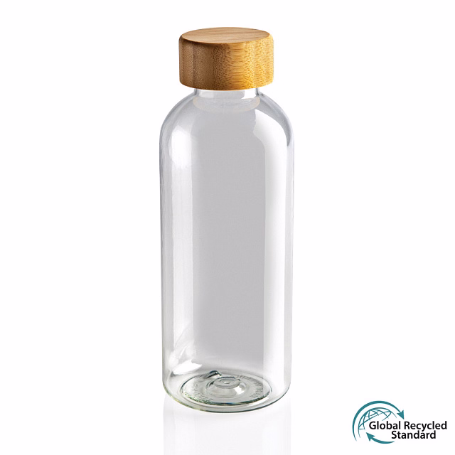 Бутылка для воды из rPET (стандарт GRS) с крышкой из бамбука FSC® Бутылка для воды из rPET (стандарт GRS) с крышкой из бамбука FSC®
