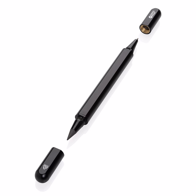 Ручка с двойным наконечником Swiss Peak Storm из переработанного алюминия RCS Ручка с двойным наконечником Swiss Peak Storm из переработанного алюминия RCS