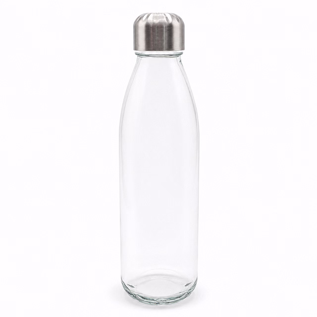 Бутылка стеклянная с манжетой и держателем Glassy, чёрная