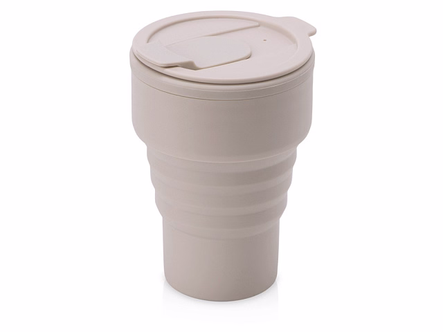 Силиконовый складной стакан GoCup, бежевый Силиконовый складной стакан GoCup, бежевый