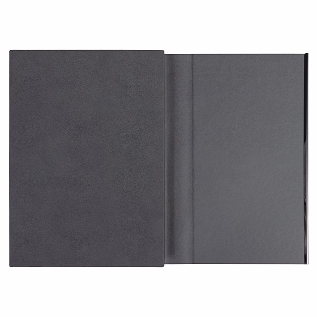 Ежедневник Alfa Bird line Nuba A5, темно-серый,  недатированный, в твердой обложке с магнитным клапаном и металлическим элементом, с тисненными линиями