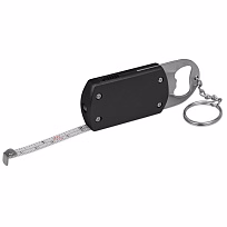 Брелок-открывашка с фонариком и рулеткой, 1 м, Tools Opener, черный