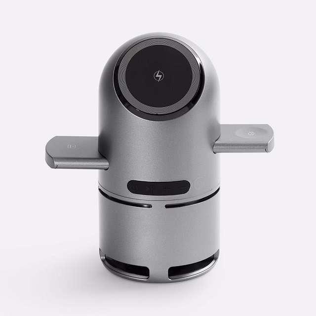 Bluetooth-колонка с беспроводной зарядкой Droid, серая Bluetooth-колонка с беспроводной зарядкой Droid, серая