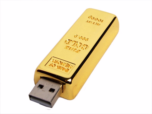 USB-флешка на 32 Гб в виде слитка золота, золотой USB-флешка на 32 Гб в виде слитка золота, золотой