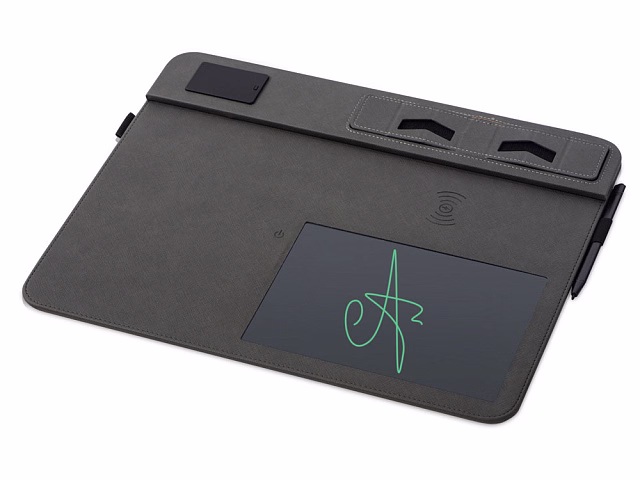 Многофункциональный коврик для мыши Multi Pad с беспроводной зарядкой и LCD экраном, 10 Вт, серый Многофункциональный коврик для мыши Multi Pad с беспроводной зарядкой и LCD экраном, 10 Вт, серый