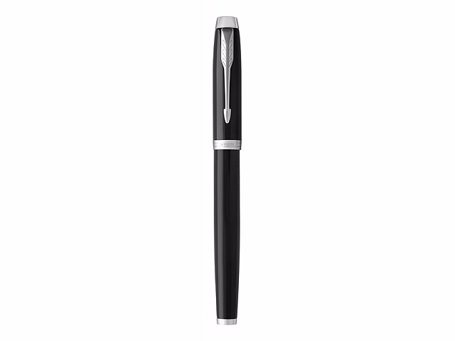 Перьевая ручка Parker IM Metal Black CT (глянцевый черный лак),  перо: F, цвет чернил: blue, в подарочной упаковке.