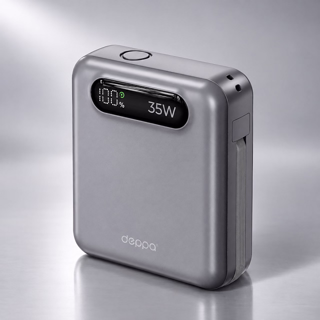 Внешний АКБ NRG Turbo Cable 10000 mAh, 35Вт, графит, Deppa Внешний АКБ NRG Turbo Cable 10000 mAh, 35Вт, графит, Deppa