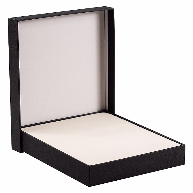 Коробка подарочная, размер 16*14*2 см, Solution Superior Linen, черная, бежевый ложемент под индивидуальную вырубку