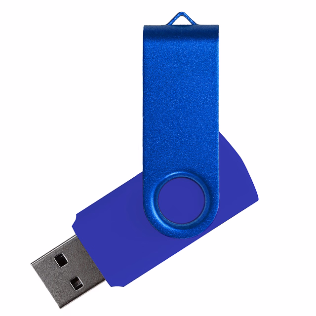 Флеш накопитель USB 2.0 Twister Assembly 16GB, пластик Софт Тач/металл, синий/синий Флеш накопитель USB 2.0 Twister Assembly 16GB, пластик Софт Тач/металл, синий/синий