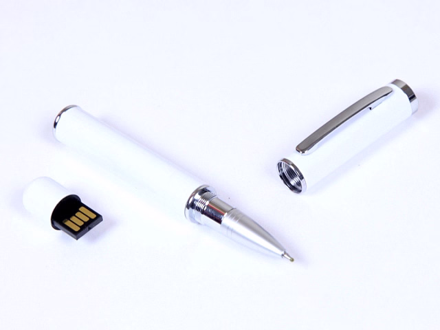 USB-флешка на 8 Гб в виде ручки с мини чипом, белый USB-флешка на 8 Гб в виде ручки с мини чипом, белый
