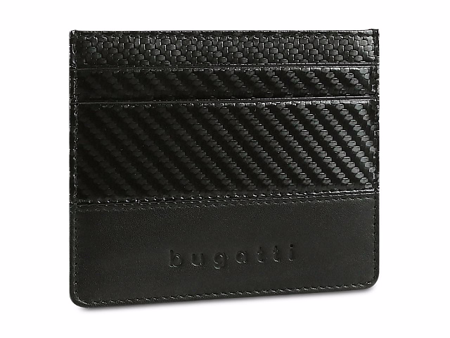 Портмоне для кредитных карт BUGATTI КОМЕТА | COMET, с защитой данных RFID, черное, натуральная воловья кожа, 10,2х0,2х8,2 см