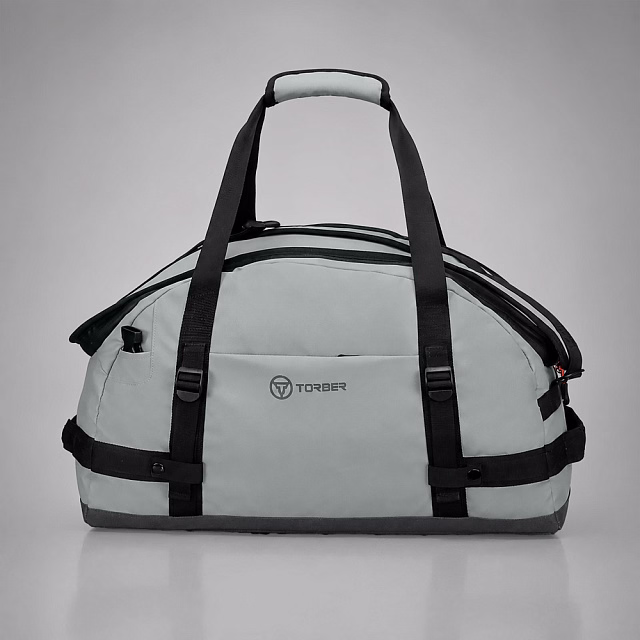 Сумка спортивная TORBER РИТМ, серый, полиэстер 900D с PU покрытием, 55 х 33 х 25 см, 45 л Сумка спортивная TORBER РИТМ, серый, полиэстер 900D с PU покрытием, 55 х 33 х 25 см, 45 л