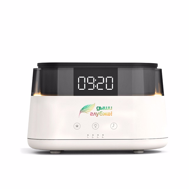 Светодиодный USB увлажнитель-ароматизатор Brava с часами с RGB подсветкой
