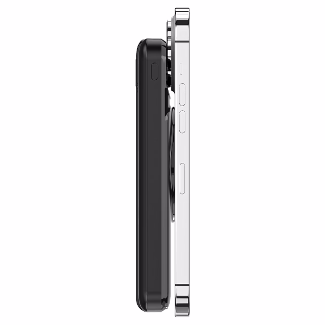 Внешний аккумулятор (powerbank) «Nova», 10 000 mAH, с тремя зарядными шнурами, c беспроводным магнитным контактом magsafe до 15W, 22,5W (Ватт) super fast charge, Power Delivery (PD) 20W (dfnn), QC3.0, черный