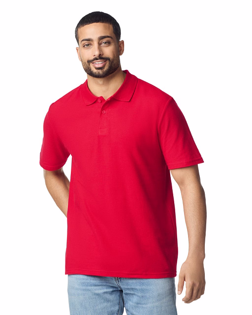 Футболка поло SOFTSTYLE ADULT DOUBLE PIQUE, КРАСНЫЙ S