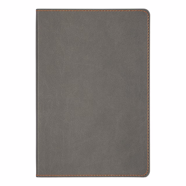 Ежедневник Flexy Latte Color А5, серый с оранжевым срезом и оранжевым форзацем, недатированный, в гибкой обложке