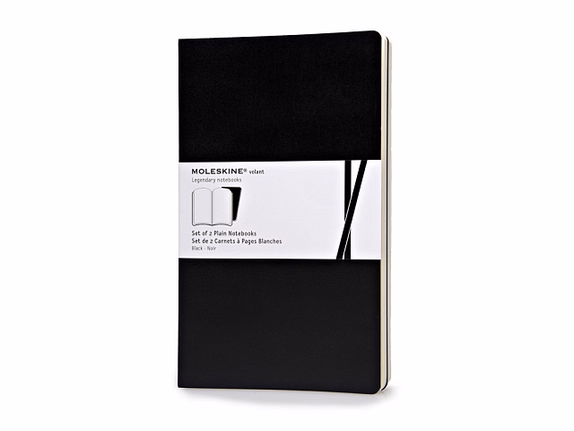 Записная книжка Moleskine Volant (нелинованная, 2 шт.), Large (13х21см), черный Записная книжка Moleskine Volant (нелинованная, 2 шт.), Large (13х21см), черный