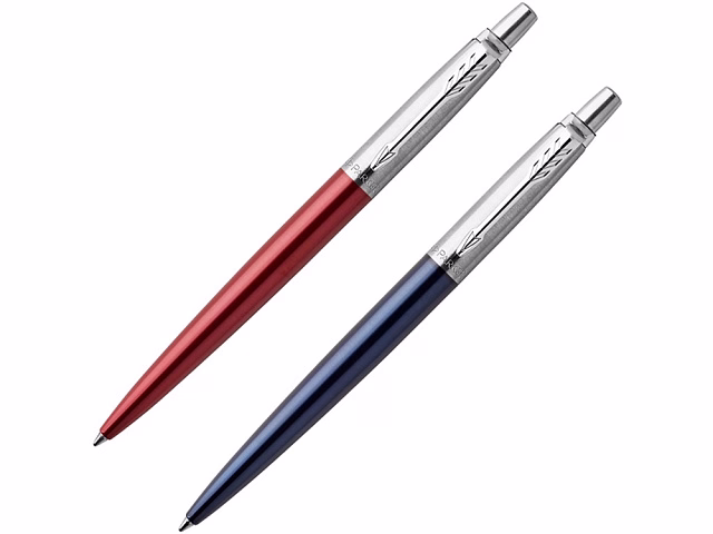 Набор из 2х ручек : Parker Jotter London Parker Jotter Essential, Kensington Red CT и Jotter Essential, Royal Blue CT, стержень: M