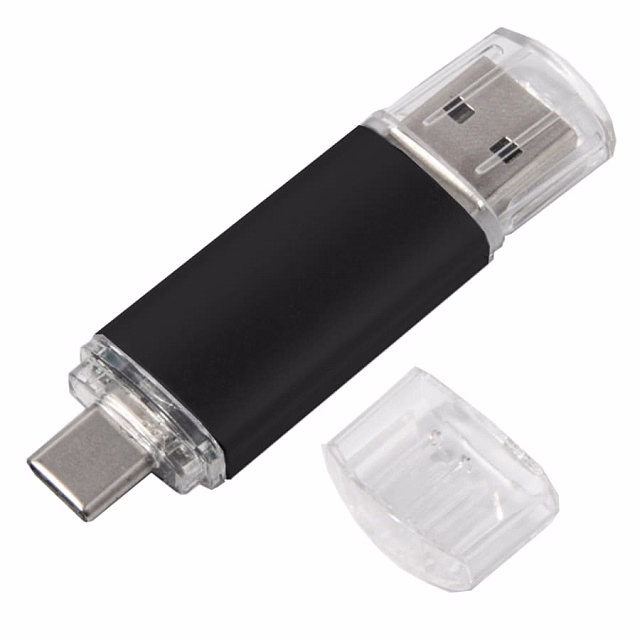 USB flash-карта ASSORTI OTG Type-C (8Гб), черная, 6,3х1,7х0,8 см, металл USB flash-карта ASSORTI OTG Type-C (8Гб), черная, 6,3х1,7х0,8 см, металл