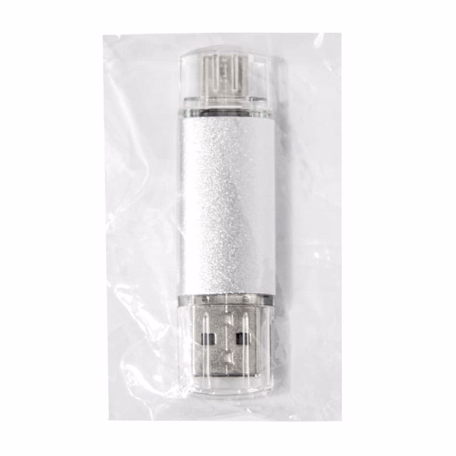 USB flash-карта ASSORTI OTG Type-C (16Гб), серебристая, 6,3х1,7х0,8 см, металл