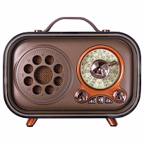 Ретро радио в стиле радиолы, диапазон частот  AM FM SW, USB, Bluetooth, Heritage Memories, со светодиодной подсветкой, цвет коричневый