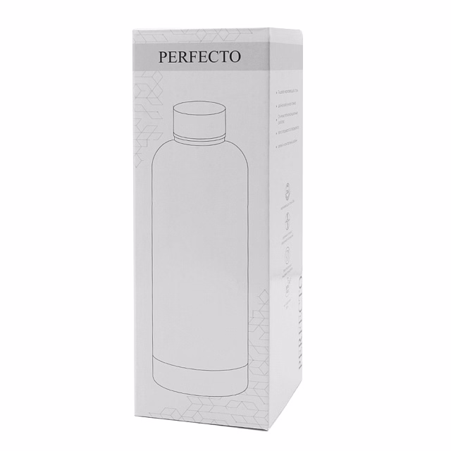 Термобутылка Perfecto софт-тач, черный.