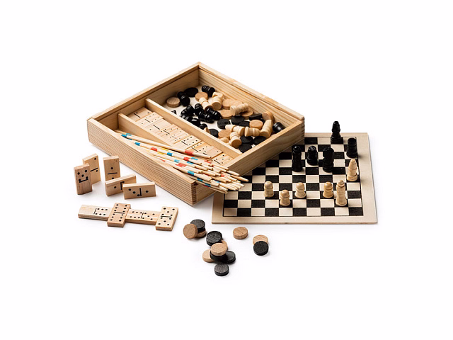 Набор GALVY из 4 игр: микадо, шахматы, шашки и домино Набор GALVY из 4 игр: микадо, шахматы, шашки и домино