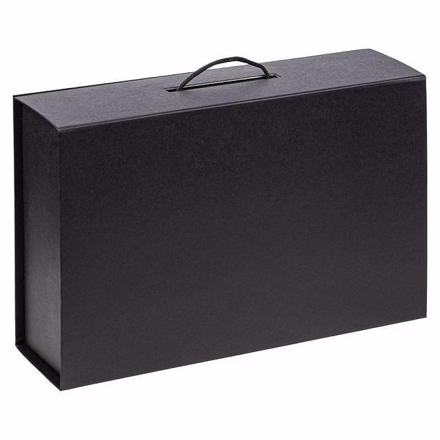 Подарочная коробка, размер 38,5*26*10,5 см, Solution Prestige Big Case Soft с магнитным клапаном и ручкой , с EVA ложементом 36,8*25,1*4 см под индивидуальную вырубку  , черная,