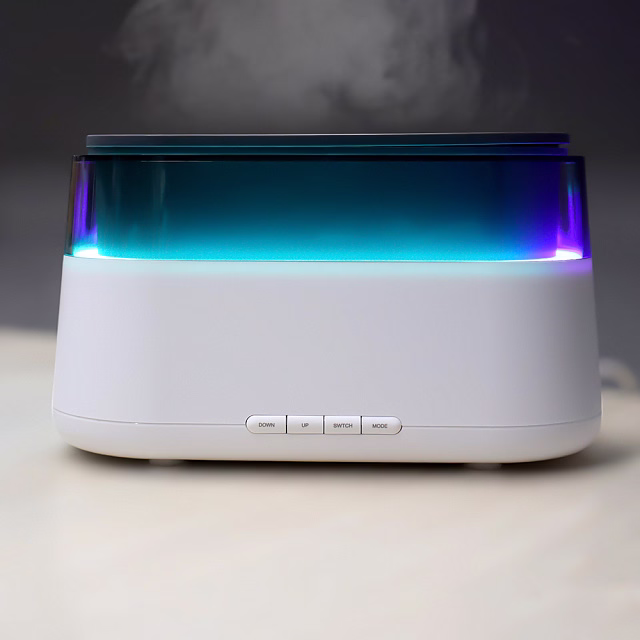 Светодиодный USB увлажнитель-ароматизатор Brava с часами с RGB подсветкой
