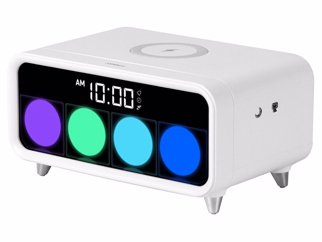 Часы с беспроводным зарядным устройством Rombica Timebox 1, белый Часы с беспроводным зарядным устройством Rombica Timebox 1, белый