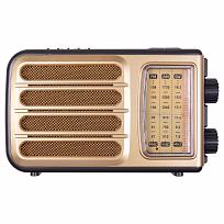 Ретро радио Heritage Melody,  Bluetooth, AM/FM/SW, LED-подсветкой, USB, TF и MP3-плеером, цвет светло-коричневый