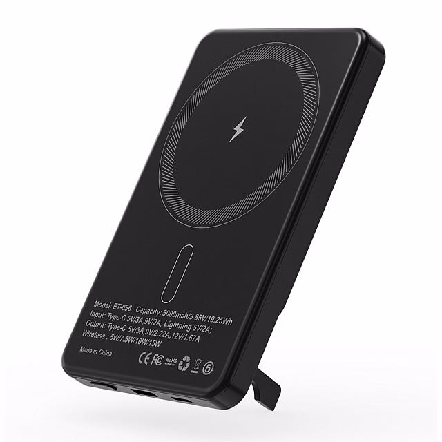 Внешний аккумулятор c беспроводной зарядкой Superb, 5000 mAh, черный