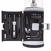 Набор инструментов Tools lantern cо встроенной лампой , 15 инструментов,  черный, в пластиковом футляре