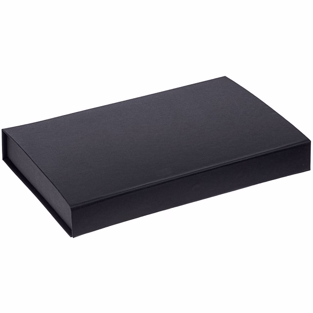 Коробка Silk с ложементом под ежедневник 13x21 см, флешку и ручку, ver. 2, черная Коробка Silk с ложементом под ежедневник 13x21 см, флешку и ручку, ver. 2, черная