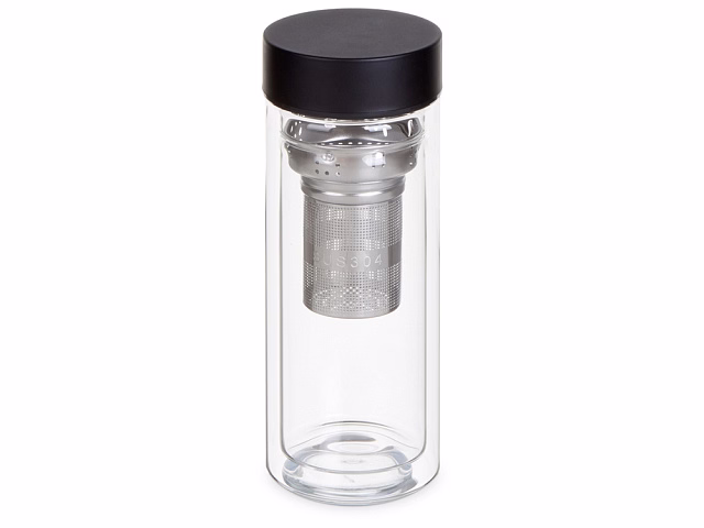 Стеклянная термобутылка Glassir, 500мл, черный Стеклянная термобутылка Glassir, 500мл, черный