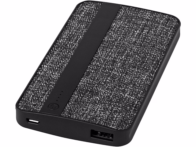 Зарядное устройство из ткани, 4000 mAh, черный Зарядное устройство из ткани, 4000 mAh, черный