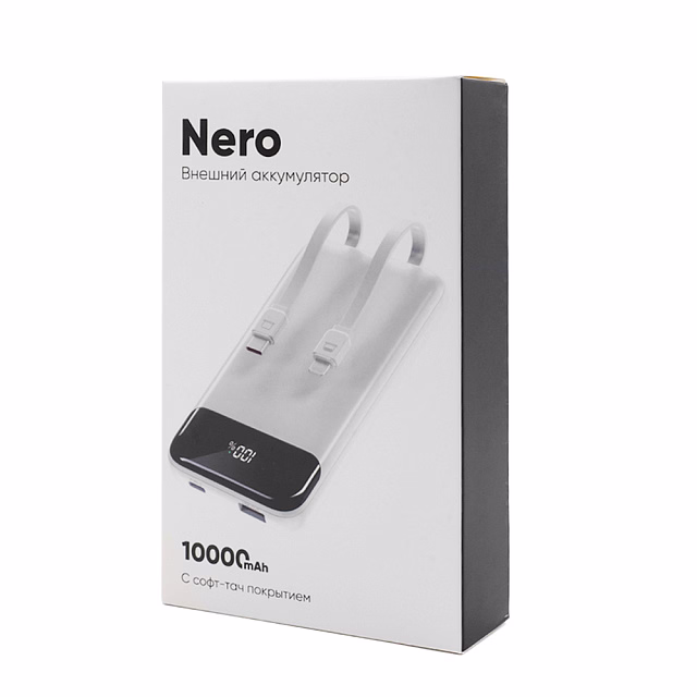 Внешний аккумулятор Nero с быстрой зарядкой (до 22,5W), 10000 mAh, белый