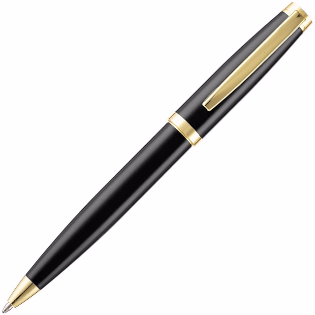 Ручка шариковая Letra Gold, глянцевая, черная Ручка шариковая Letra Gold, глянцевая, черная